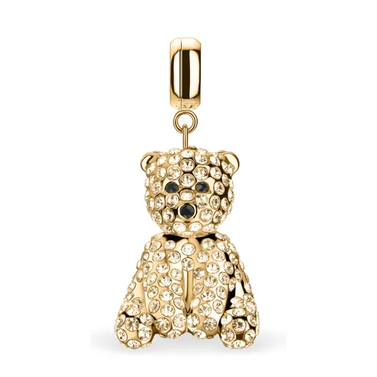 BERING Anhänger Edelstahl goldfarben glänzend mit Glitzersteinen PolarBear-2