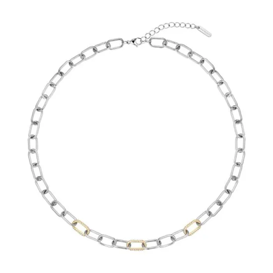 BERING Arctic Symphony Halskette Edelstahl bicolor mit Zirkonias 450-127-450