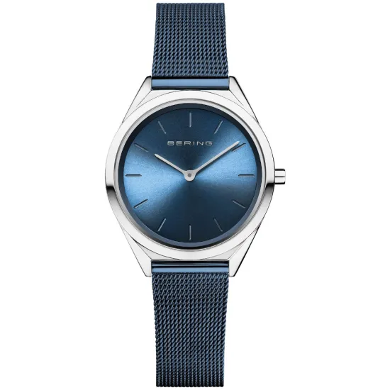 BERING Armbanduhr Ultra Slim silberfarben blau 31 mm 17031-307