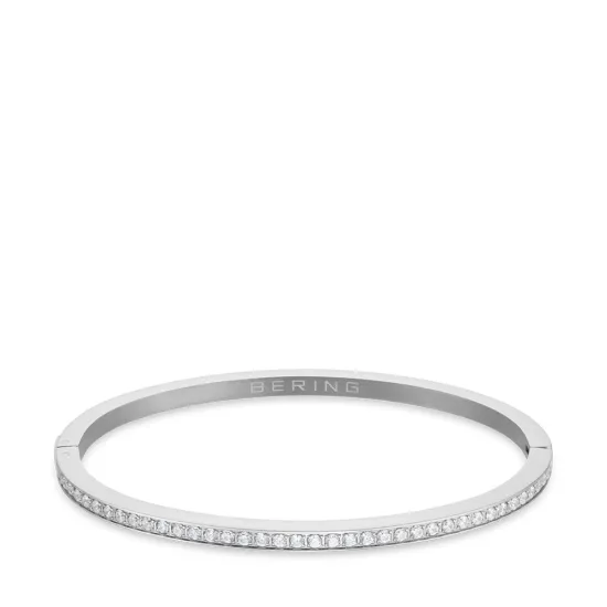 BERING Armreif Arctic Symphony Edelstahl mit Zirkonias und Emaille weiss 19 cm 658-1127-190