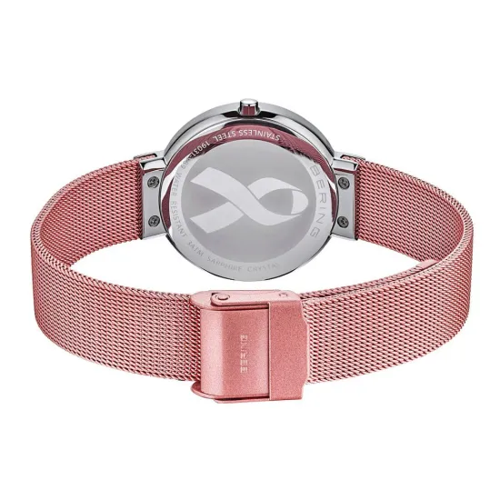 BERING Charity Set Uhr Milanaiseband rosa Kette mit Anhänger rosa 19031-989-GWP