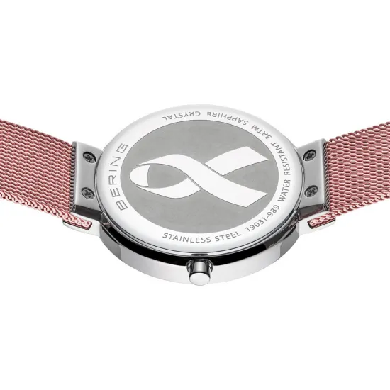 BERING Charity Set Uhr Milanaiseband rosa Kette mit Anhänger rosa 19031-989-GWP