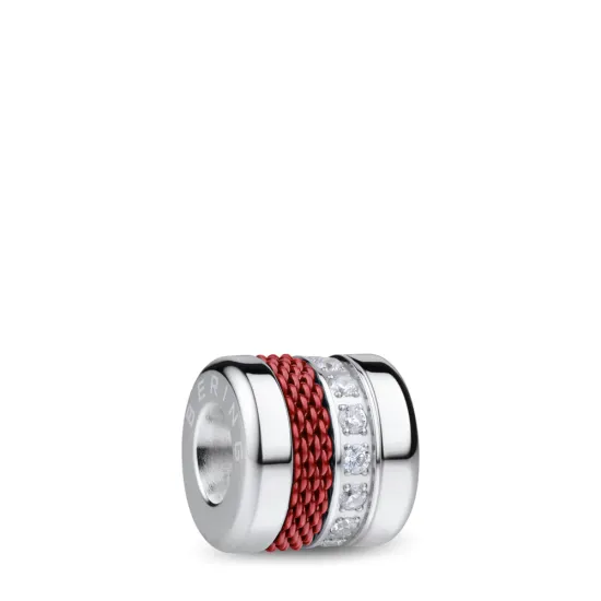 BERING Charm Edelstahl Zirkonia Mesh rot Love-6