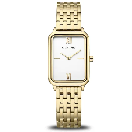 BERING Classic Damenuhr goldfarben eckig 17423-734