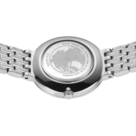 BERING Classic Damenuhr rund Edelstahl bicolor Zifferblatt perlmutt 19126-710