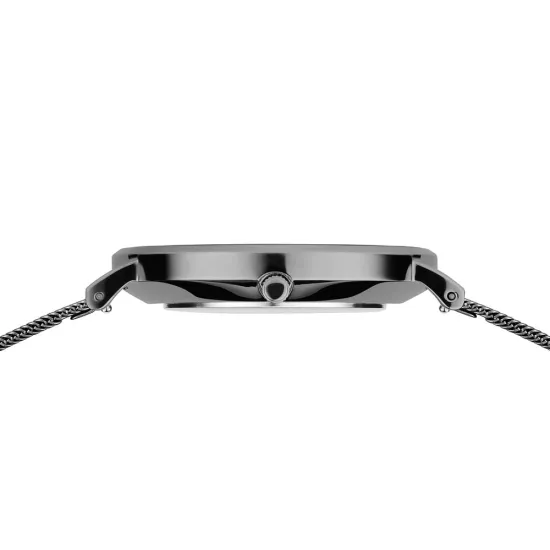 BERING Classic Herrenuhr Edelstahl grau mit Milanaiseband 14040-377