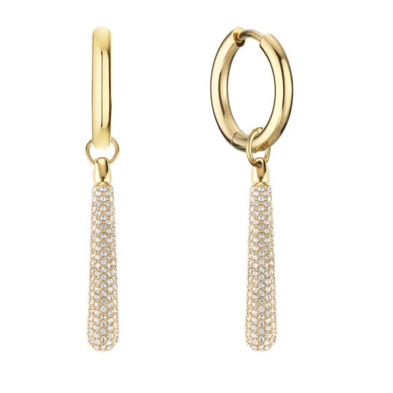 BERING Creole Arctic Pavè mit Einhänger Edelstahl goldfarben mit Zirkonias 747-27-05