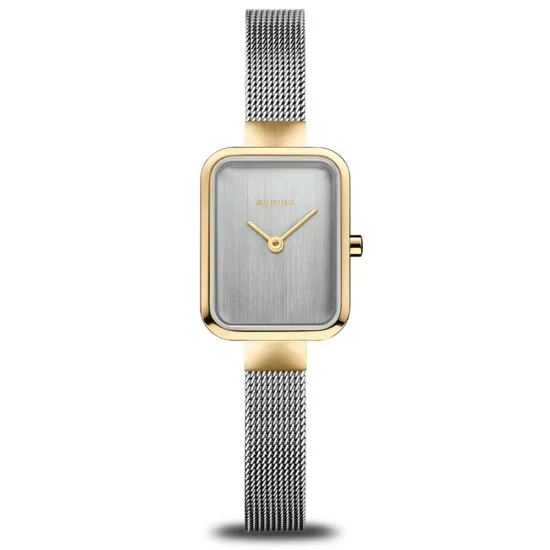 BERING Damenuhr Edelstahl bicolor klein eckig 14520-710