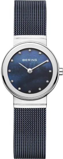BERING Damenuhr Milanaise Edelstahlband dunkelblau blue ip 10126-307