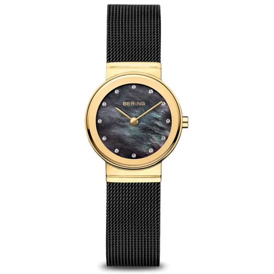 BERING Damenuhr mit schwarzem Milanaiseband 10126-132