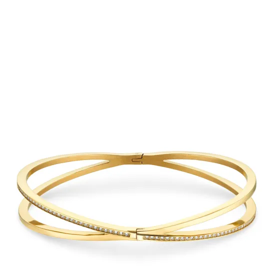 BERING Edelstahl Armreif Arctic Symphony 17 cm goldfarben mit Zirkonias 656-2217-170