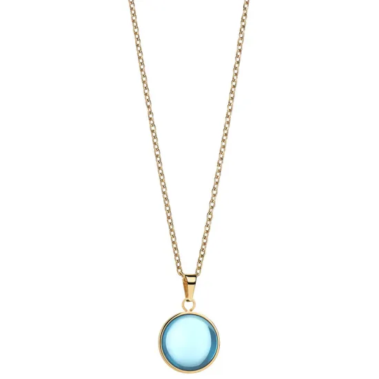 BERING Halskette Arctic Symphony Edelstahl goldfaben mit Anhänger blau 430-28-X0