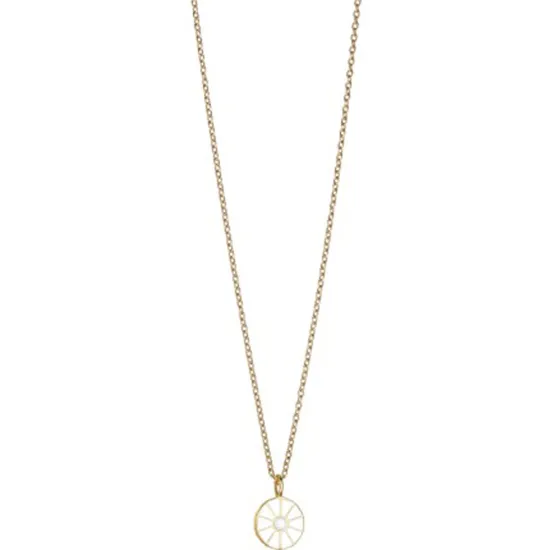 BERING Halskette Edelstahl goldfarben mit weissem Anhänger 433-25-450