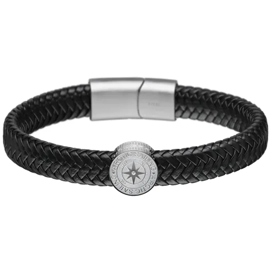 BERING Herrenarmband Arctic Symphony Leder schwarz 20 cm 633-816-200