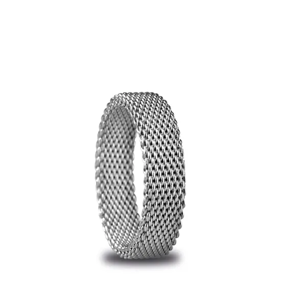 BERING Innenring breit Edelstahl Milanaise silberfarben Gr. 73 551-10-122
