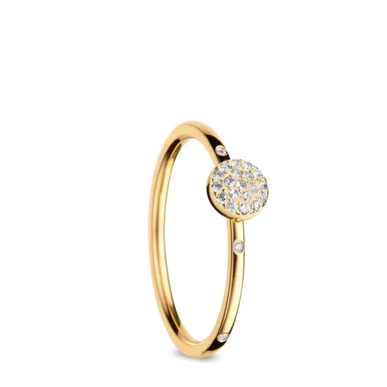 BERING Innenring schmal Edelstahl goldfarben Zirkonia Gr. 68 565-27-100