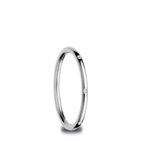 BERING Innenring schmal Edelstahl silberfarben Zirkonia Gr. 70 560-17-110
