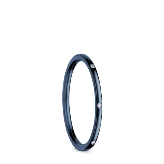 BERING Innenring ultra schmal Edelstahl blau Zirkonia Gr. 63 560-77-80