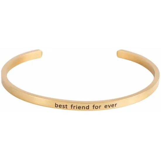 blumenkind Armreif goldfarben mit der Gravur best friend for ever