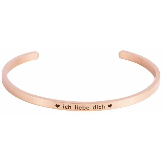 blumenkind Armreif rosegoldfarben mit der Gravur ich liebe dich