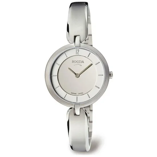 Boccia Damenuhr Titan silberfarben Halbspangenarmband 3164-01