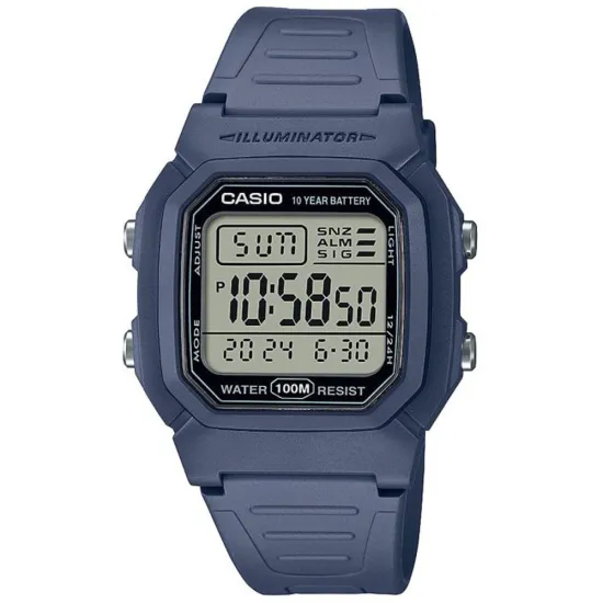 Casio Armbanduhr blau mit Silikonband digital W-800H-2AVES