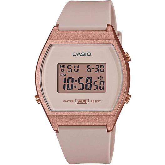 Casio Armbanduhr Digitaluhr beige rosegoldfarben LW-204-4AEF