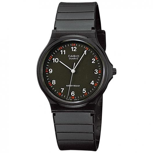 Casio Armbanduhr schwarz analog mit Kunststoff Gehäuse MQ-24-1BLLEG