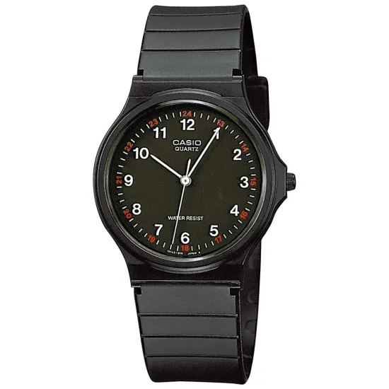 Casio Armbanduhr schwarz analog mit Kunststoff Gehäuse MQ-24-1BLLEG