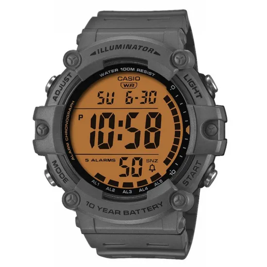 Casio Armbanduhr Sports Dualtimer digital dunkelgrau orange AE-1500WHC-8AVEF