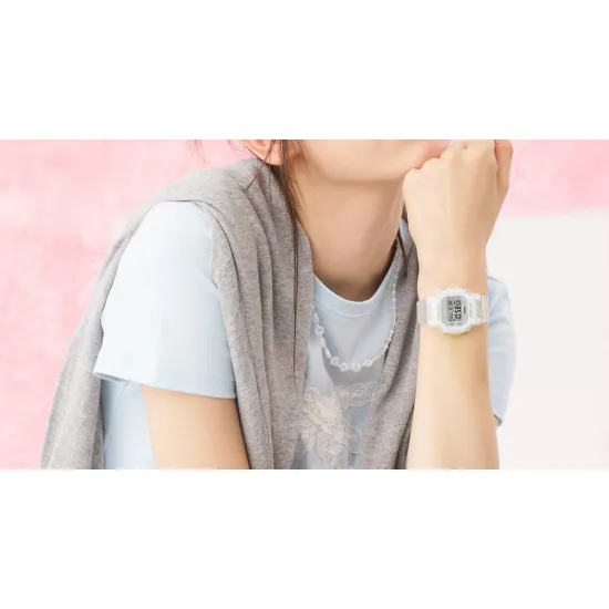 Casio Baby-G Damenuhr eckig digital Resin transparent Glitzer BGD-565GC-7ER
