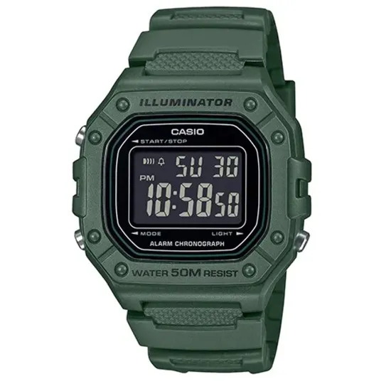 Casio Collection Armbanduhr digital eckig Resin grün W-218H-3BVEF