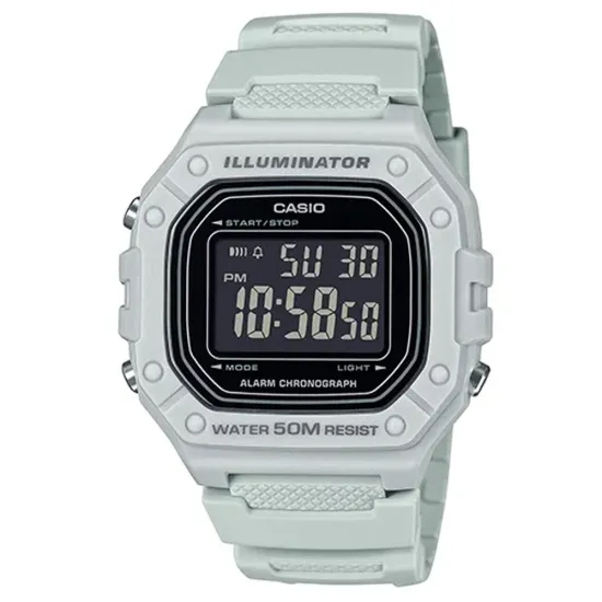 Casio Collection Armbanduhr eckig digital grau Resin W-218H-8BVEF