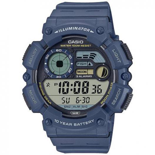 Casio Collection Digitaluhr Armbanduhr mit blauem Resin Armband WS--1500H-2AV EF