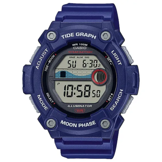 Casio Collection Digitaluhr Armbanduhr mit blauem Resin Armband WS-1300H-2AVEF