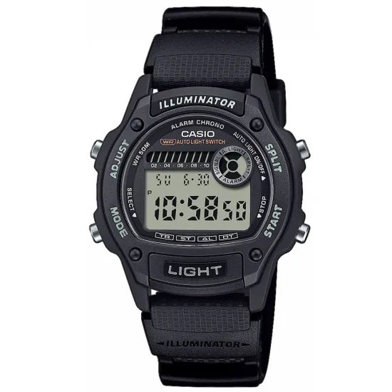 Casio Collection Digitaluhr schwarz und Resinband schwarz W-220H-1AVEF