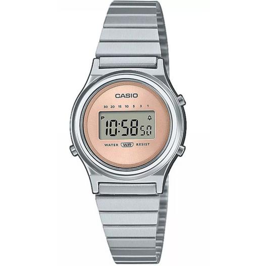 Casio Damen Armbanduhr digital Retro rosa Zifferblatt Chronograph LA700WE-4AEF