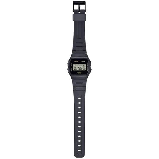 Casio Digitaluhr Armbanduhr schwarz mit Resinband F-91WB-8AEF