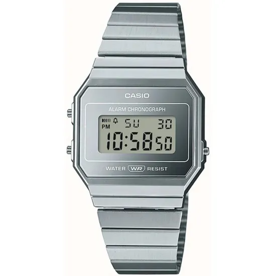 Casio Digitaluhr eckig Retro silberfarben A700WEV-7AEF