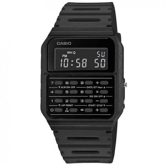 Casio Digitaluhr aus Kunststoff schwarz mit Taschenrechner CA-53WF-1BEF
