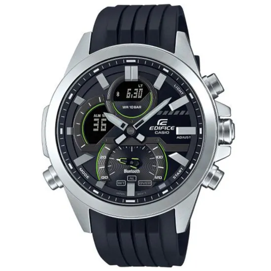 Casio Edifice Bluetooth Herrenuhr silberfarben mit Resinband ECB-30P-1AEF