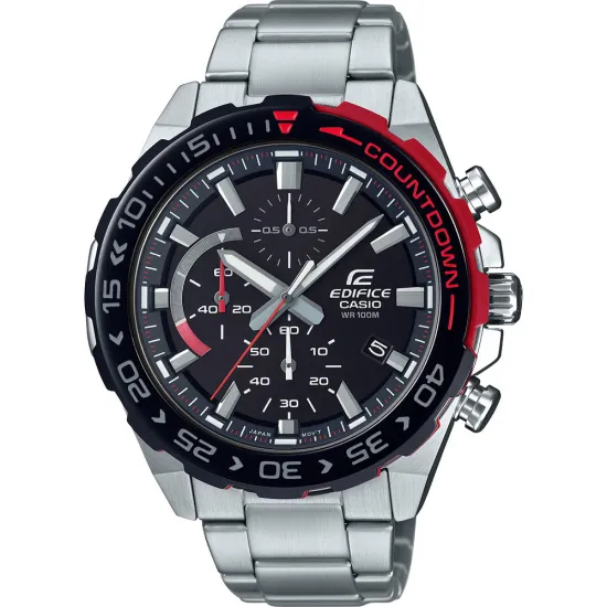 Casio Edifice Chronograph schwarz rot mit Edelstahlband EFR-566DB-1AVUEF