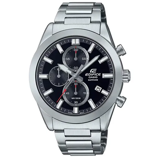 Casio Edifice Classic Herrenuhr Chronograph analog schwarz Edelstahl EFB-710D-1AVUEF