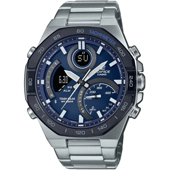 Casio Edifice Herrenuhr anadigi Solar Bluetooth Edelstahl ECB-950DB-2AEF