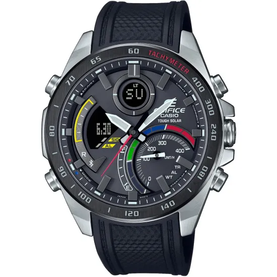 Casio Edifice Herrenuhr anadigi Solar Bluetooth schwarz bunt ECB-900MP-1AEF