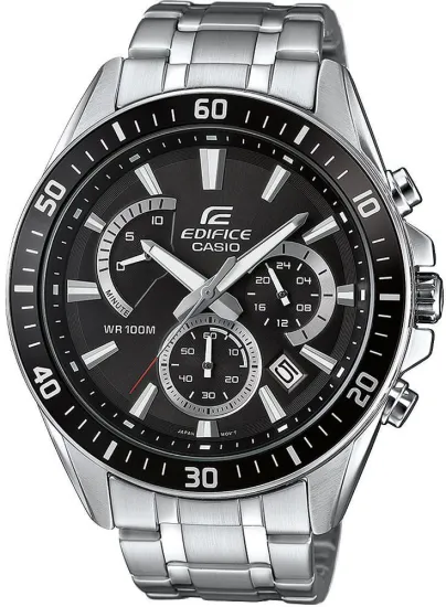 Casio Edifice Herrenuhr Chronograph schwarz mit Stahlband EFR-552D-1AVUEF