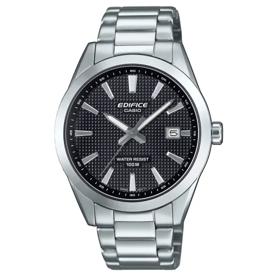 Casio Edifice Herrenuhr mit schwarzen Zifferblatt und Edelstahlband EFV-160D-1AVEF