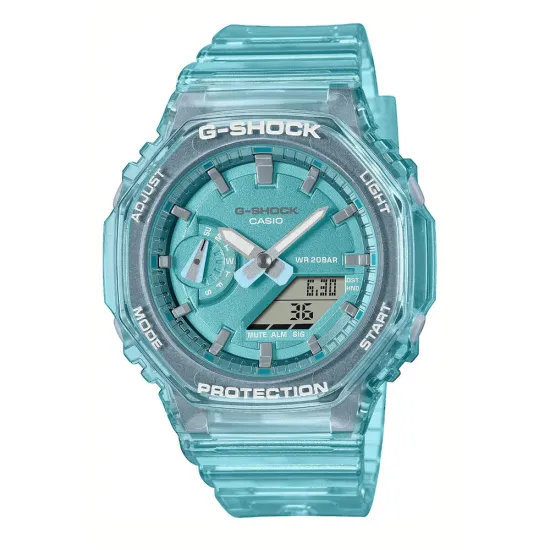 Casio G-Shock Armbanduhr analog digital transparent hellblau GMA-S2100SK-2AER