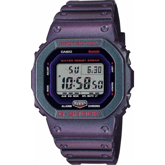 Casio G-SHOCK Armbanduhr Bluetooth lila glänzend digital DW-B5600AH-6ER
