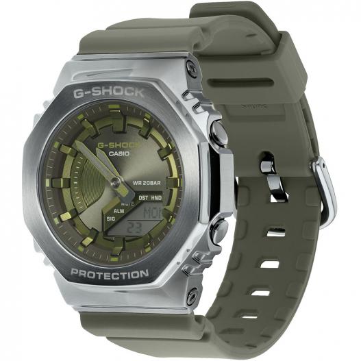 Casio G-Shock Armbanduhr digital analog grün silberfarben Resinband GM-S2100-3AER